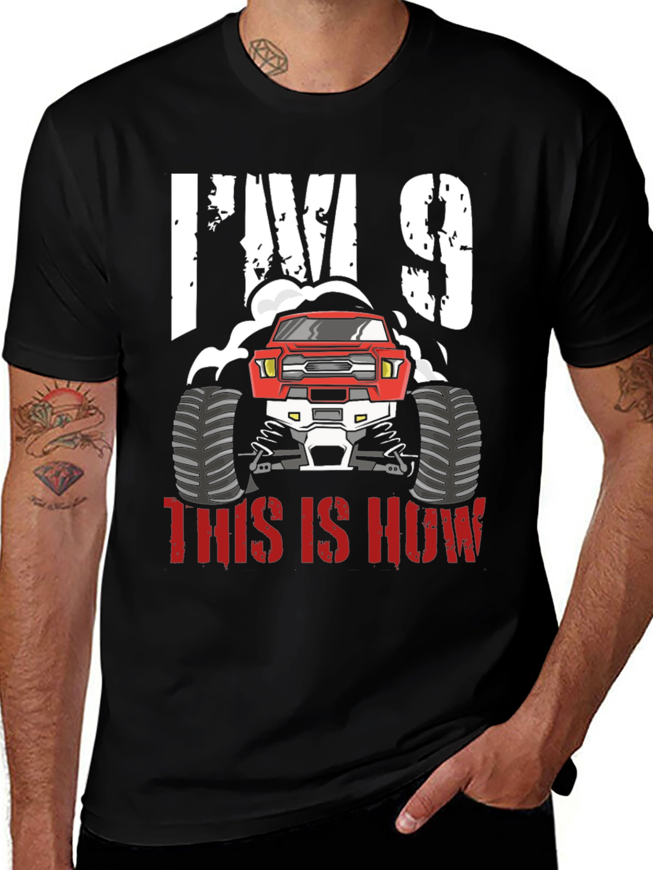 Im 9 Monster Truck Birthday Shirt