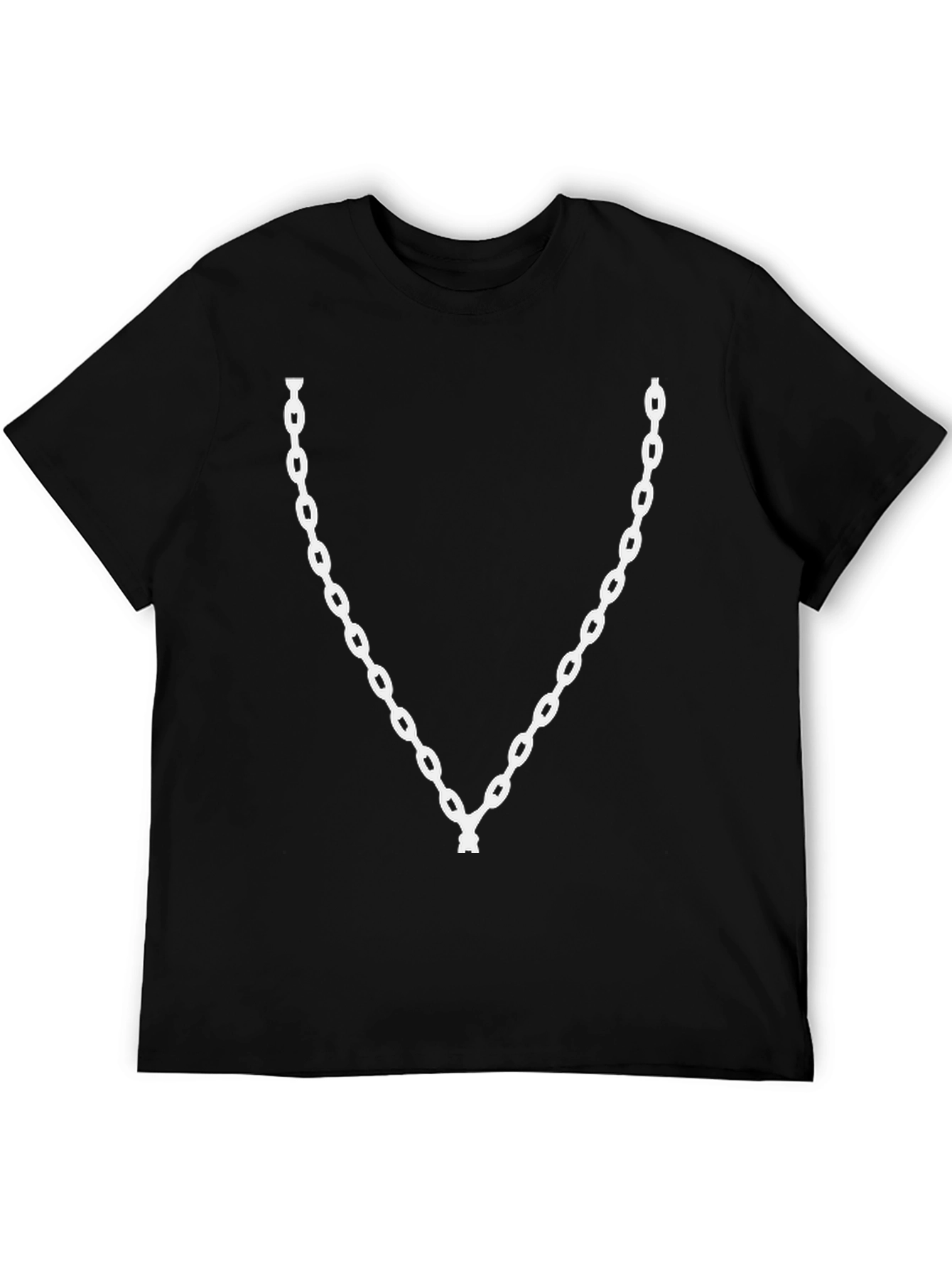 Chain Link Graphic Tee - Black Cotton Casual Wear