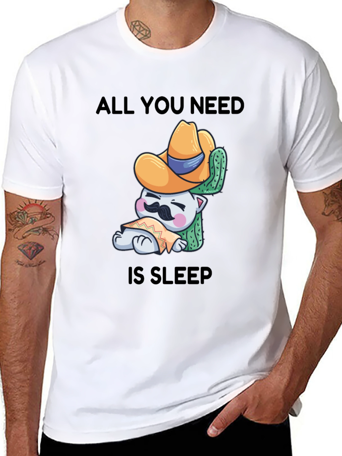Sleepy Cat Cactus T-Shirt - Comfort & Style