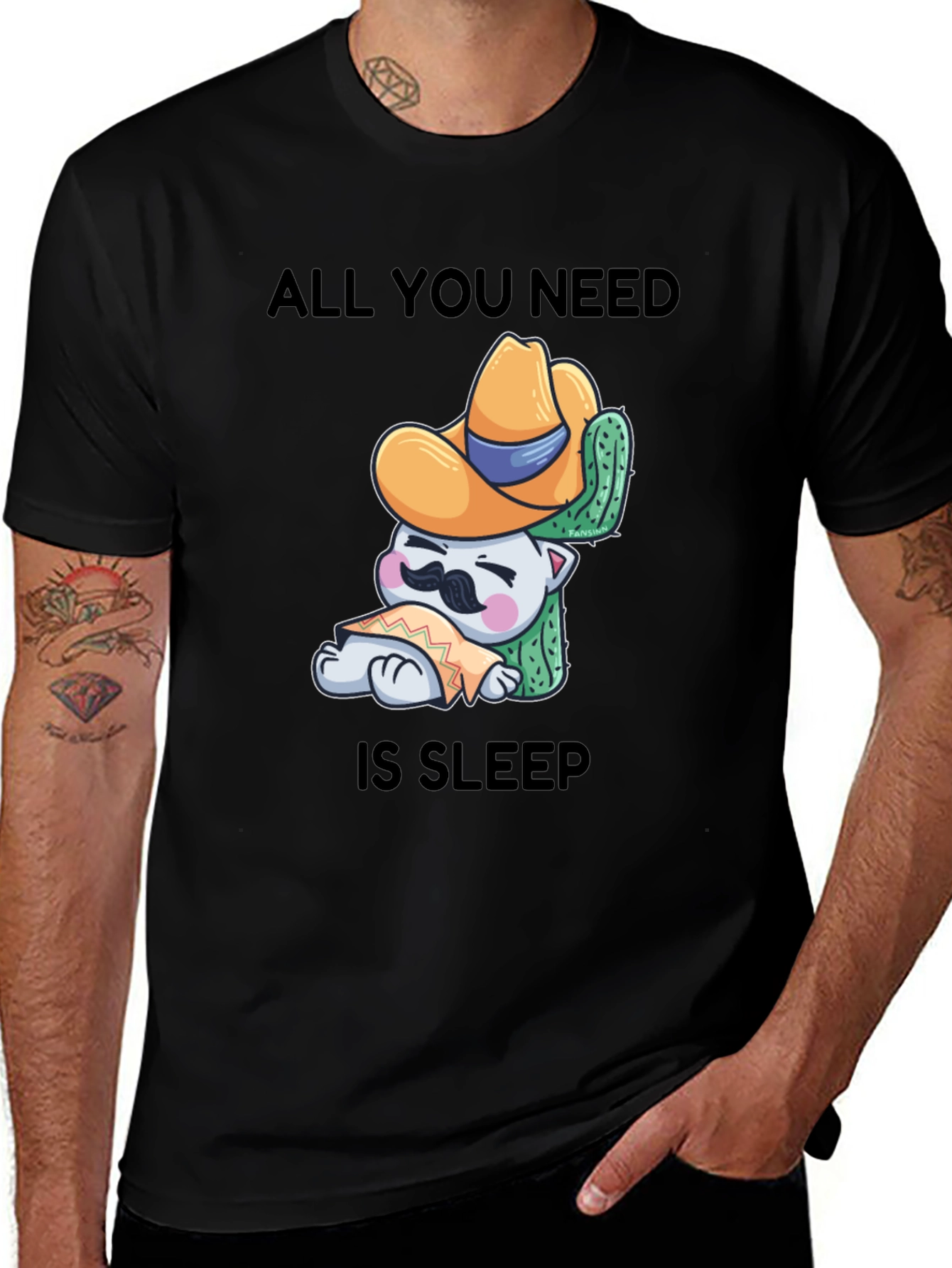 Sleepy Cat Cactus T-Shirt - Comfort & Style