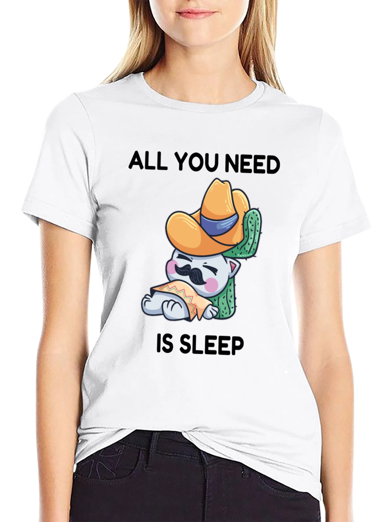 Sleepy Cat Cactus T-Shirt - Comfort & Style