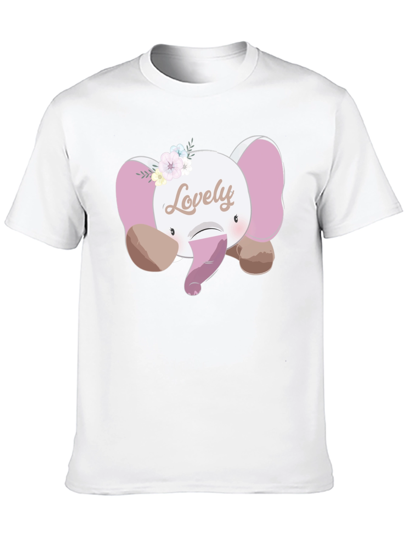 Cute Lovely Elephant Graphic T-Shirt - Unisex Black Tee