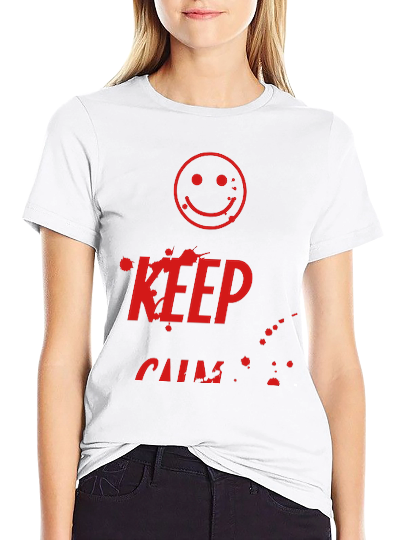 Keep Calm T-Shirt - Graphic Tee - Smiley Face
