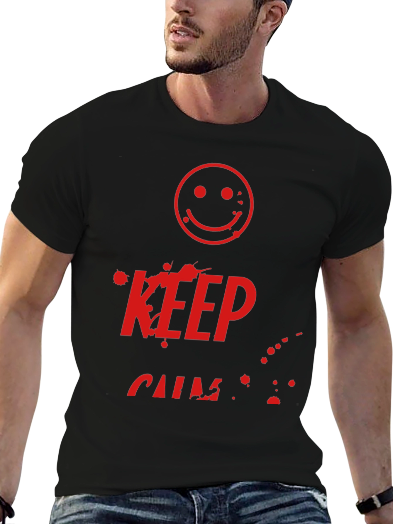 Keep Calm T-Shirt - Graphic Tee - Smiley Face