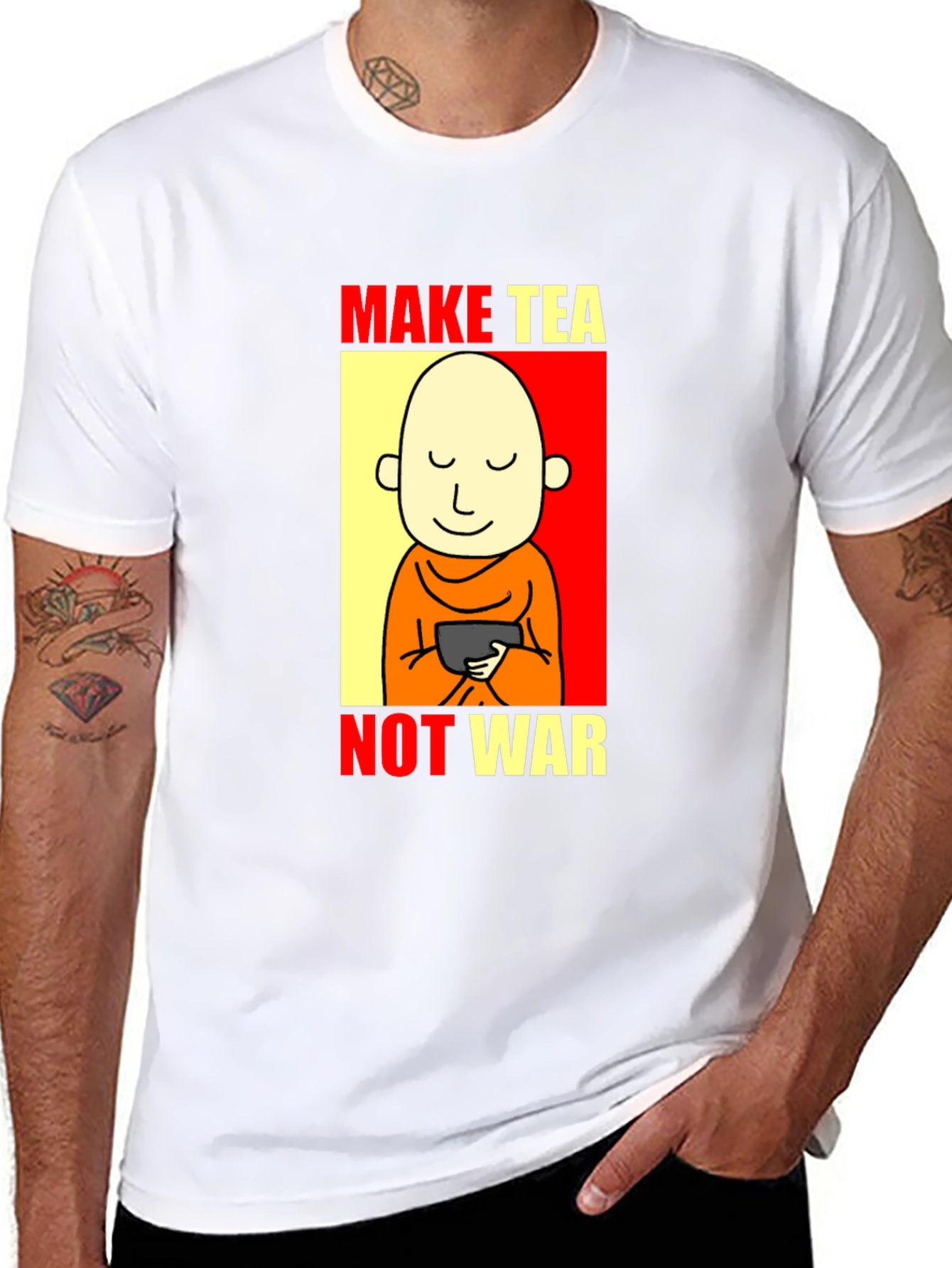 Make Tea Not War T-Shirt - Peaceful Zen Design