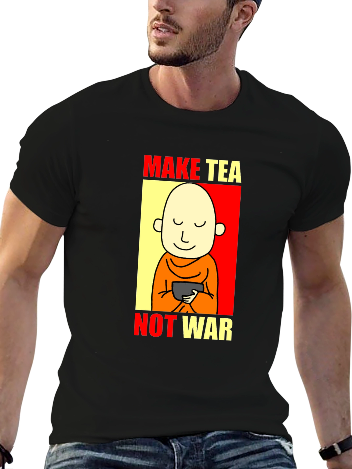 Make Tea Not War T-Shirt - Peaceful Zen Design