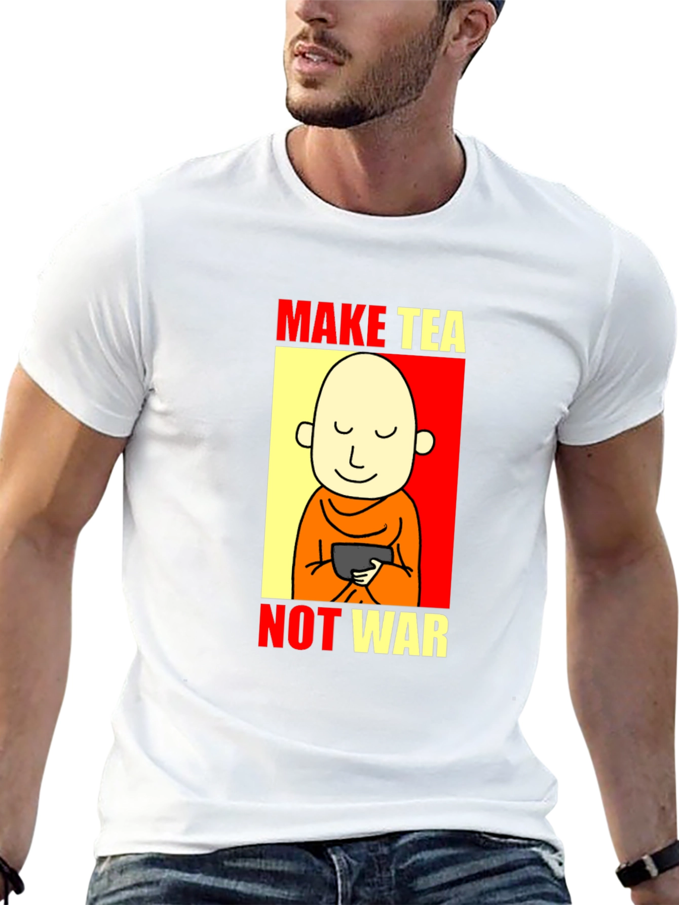 Make Tea Not War T-Shirt - Peaceful Zen Design