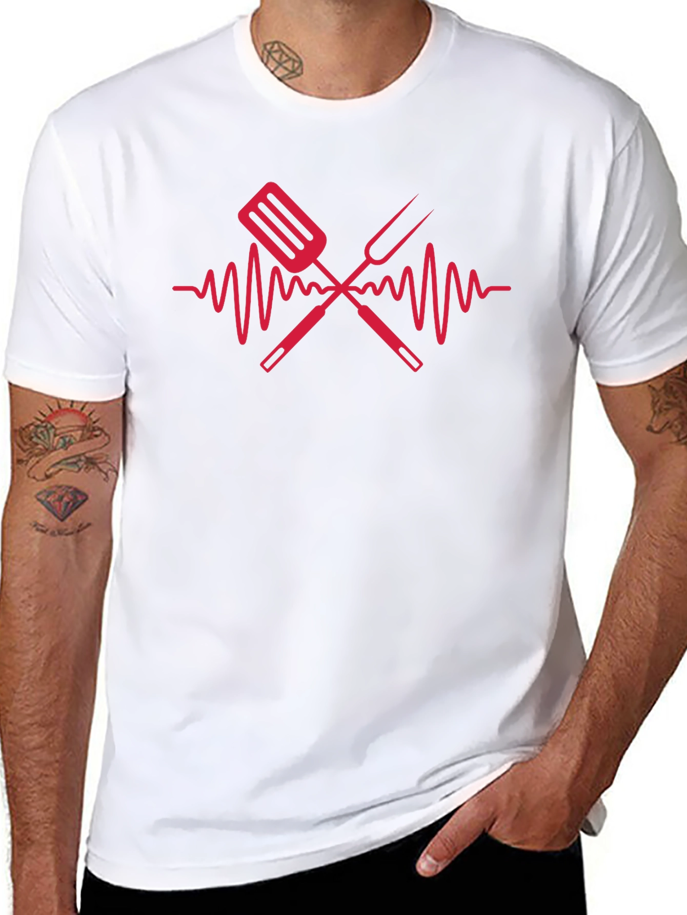 BBQ Heartbeat T-Shirt - Grill Master Apparel