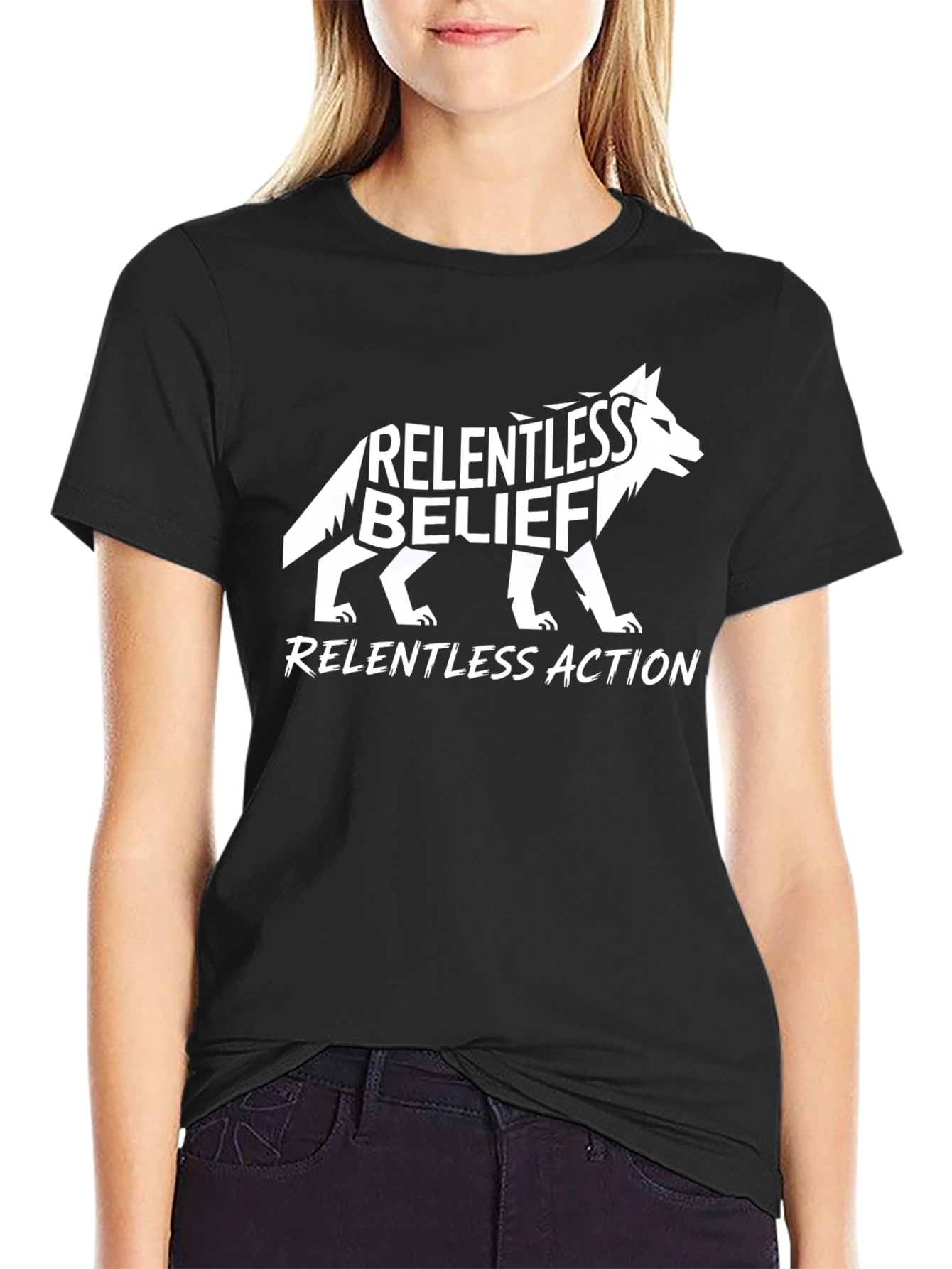 Relentless Belief Action Black Graphic Tee