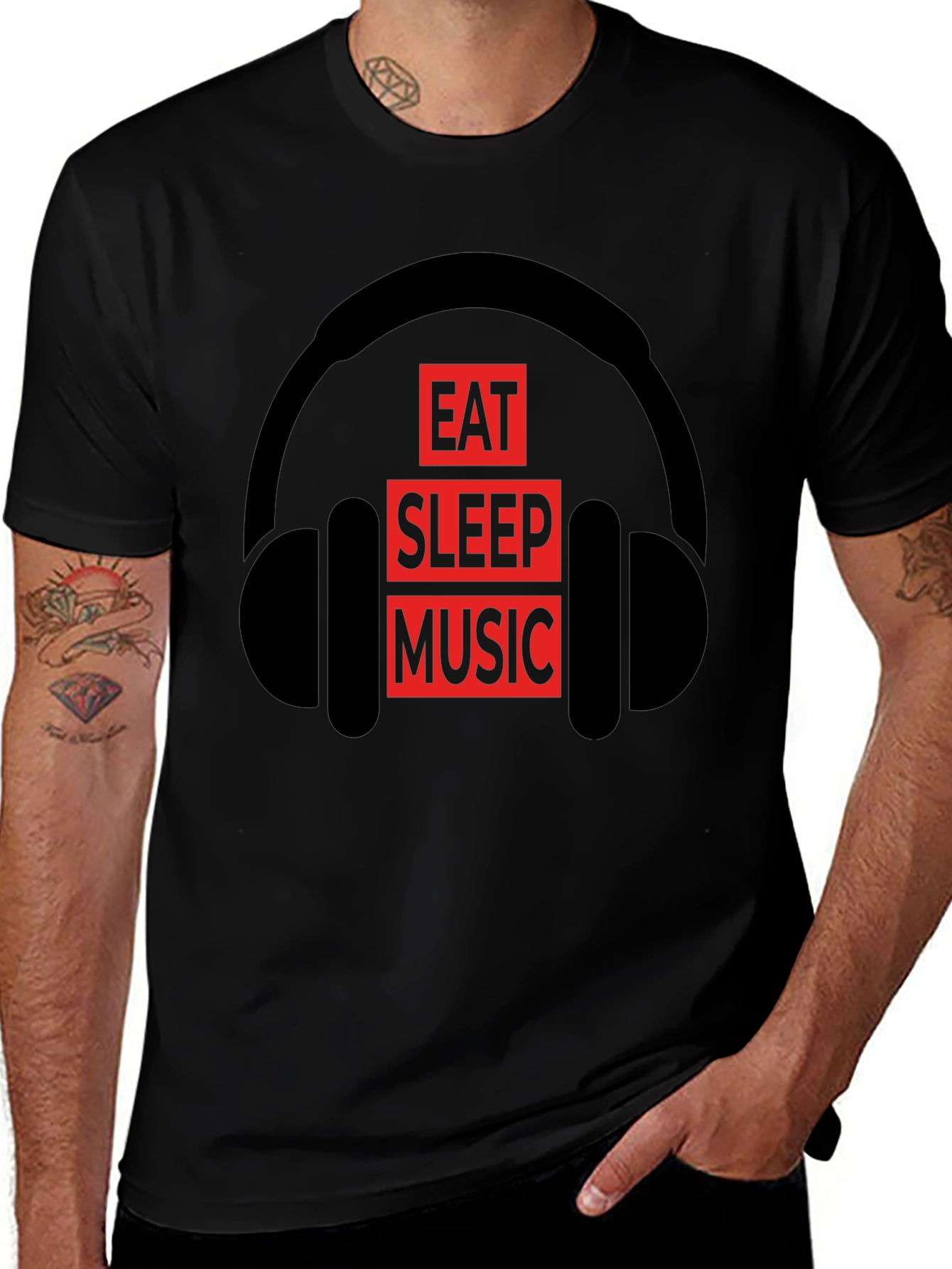 Eat Sleep Music T-Shirt | Black Graphic Tee