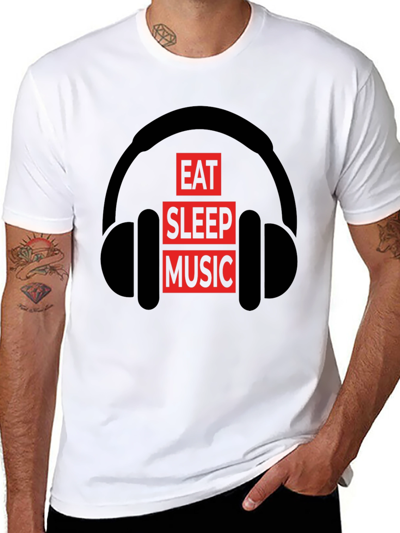 Eat Sleep Music T-Shirt | Black Graphic Tee