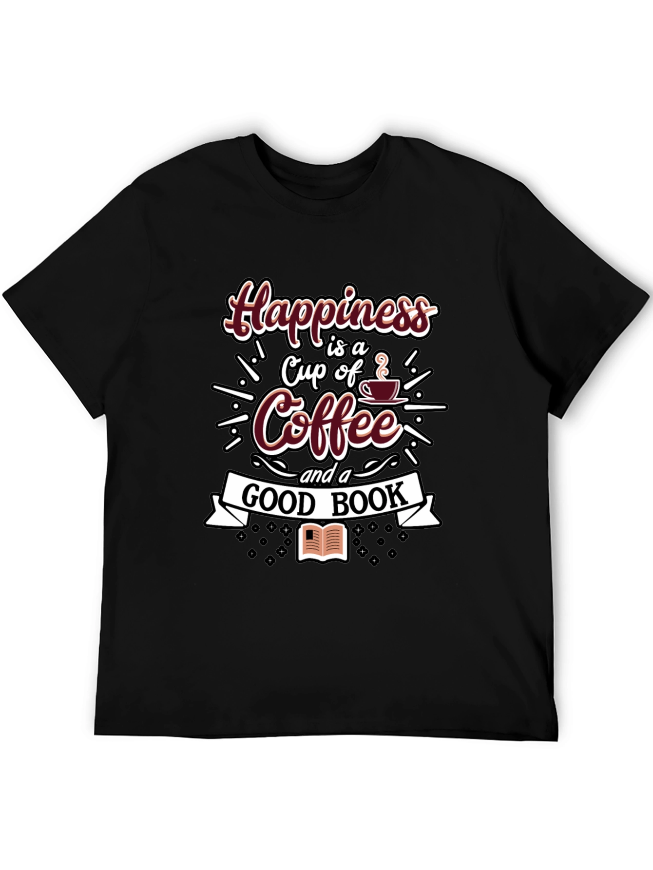 Happiness Coffee and Book T-Shirt