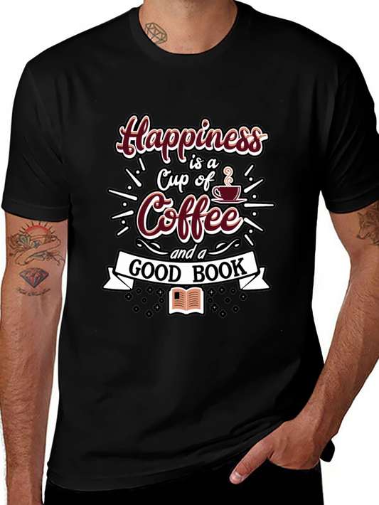 Happiness Coffee and Book T-Shirt