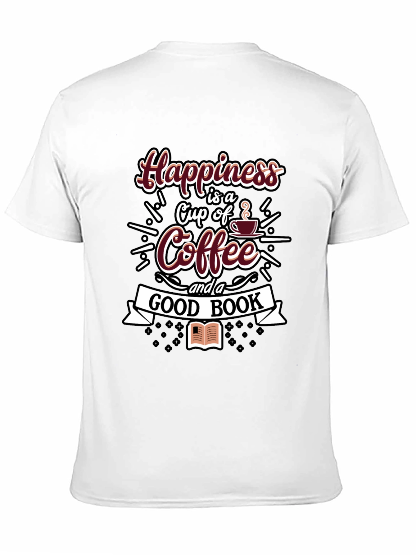 Happiness Coffee and Book T-Shirt