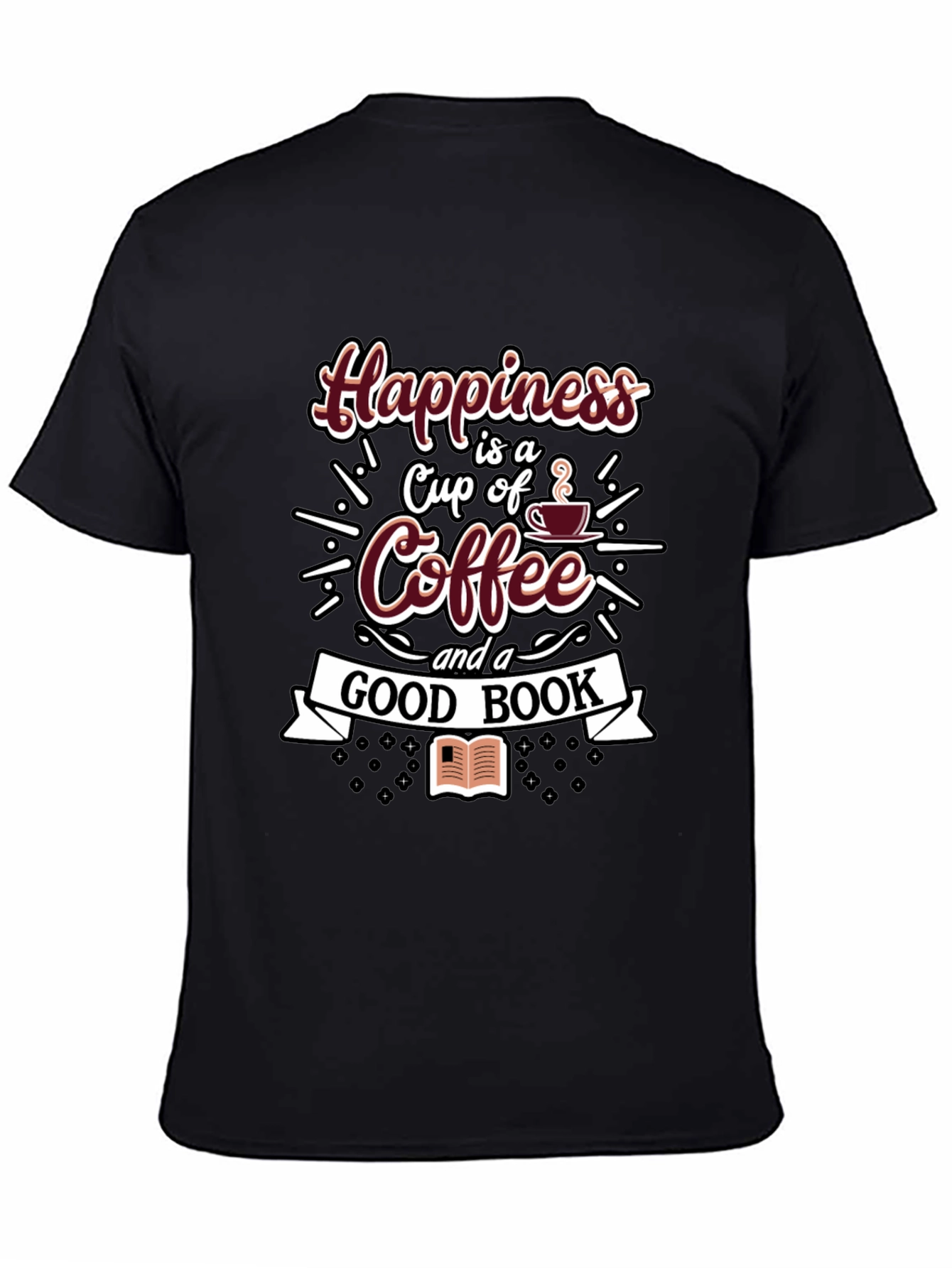 Happiness Coffee and Book T-Shirt