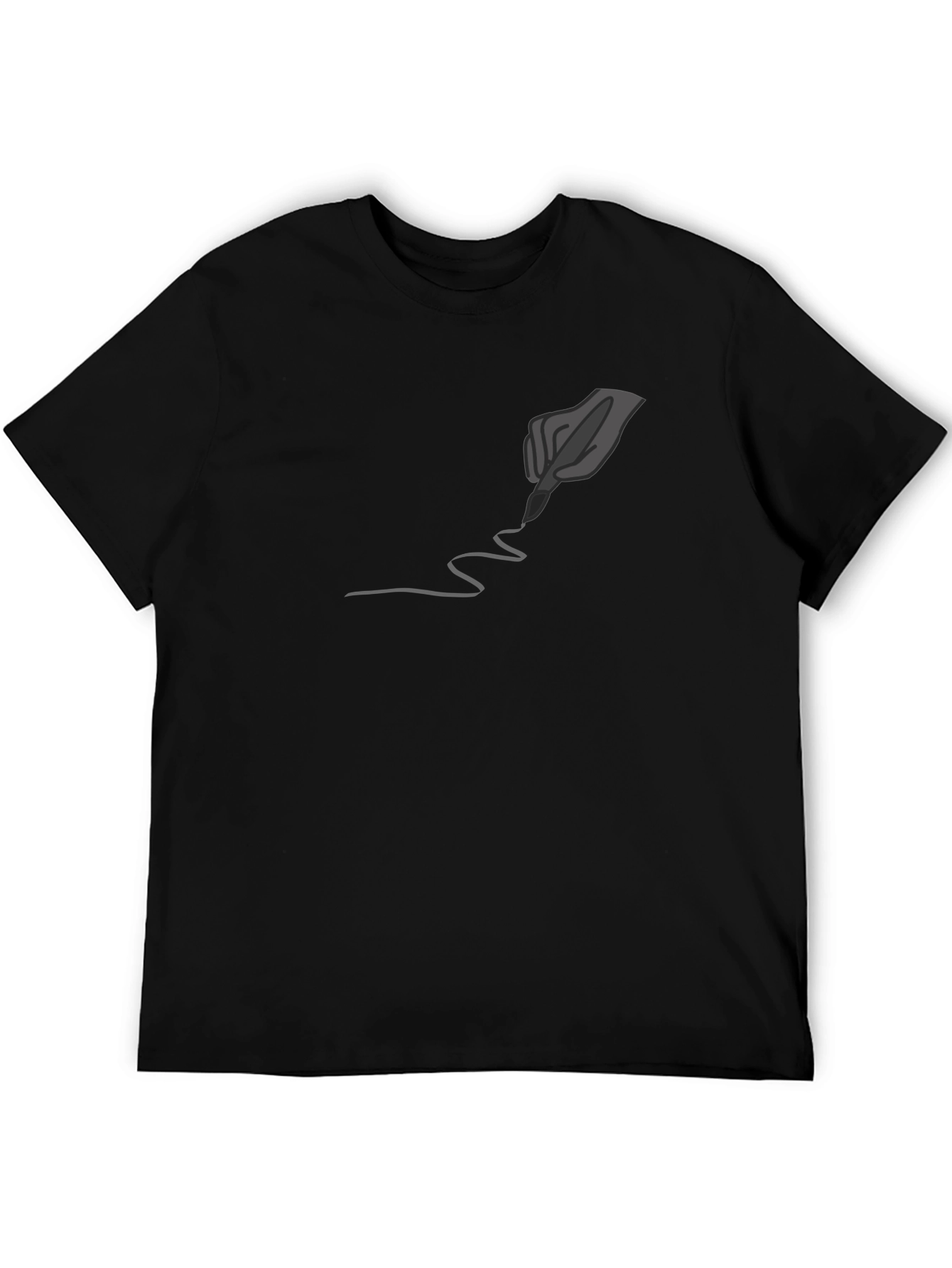 Mens Black Graphic Tee - Quill Pen Design