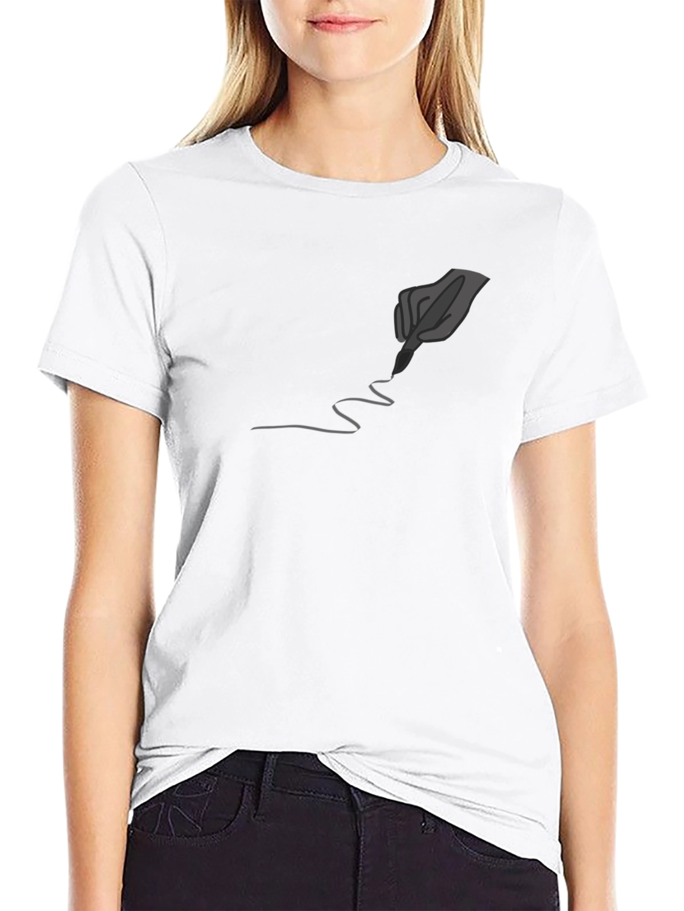 Mens Black Graphic Tee - Quill Pen Design