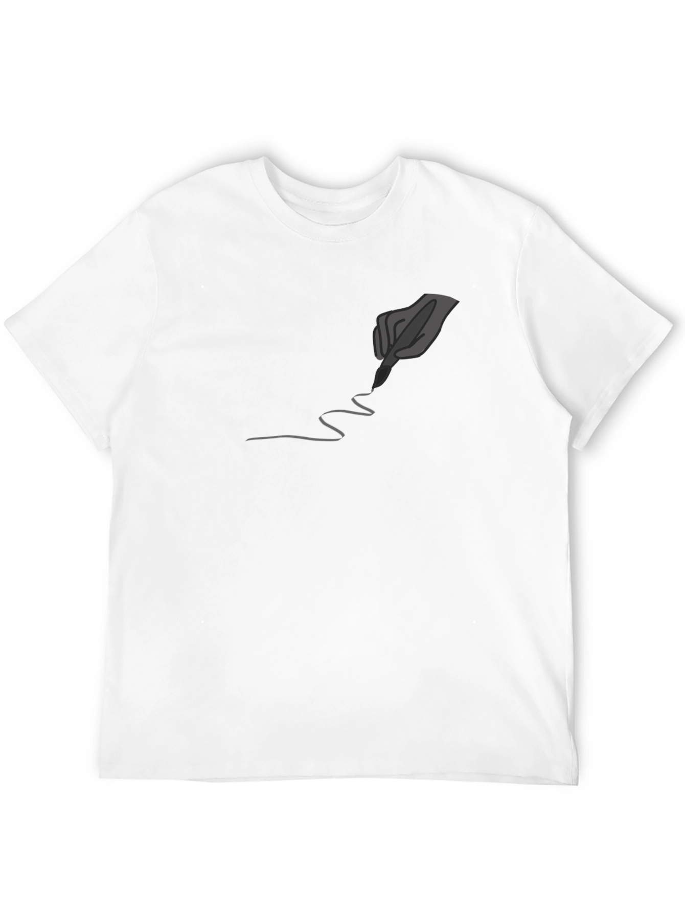 Mens Black Graphic Tee - Quill Pen Design
