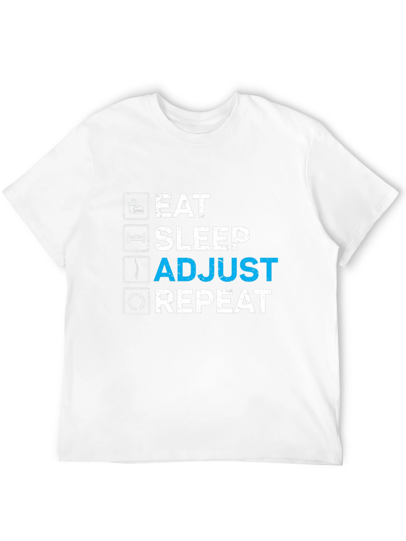Eat Sleep Adjust Repeat Black Graphic T-Shirt