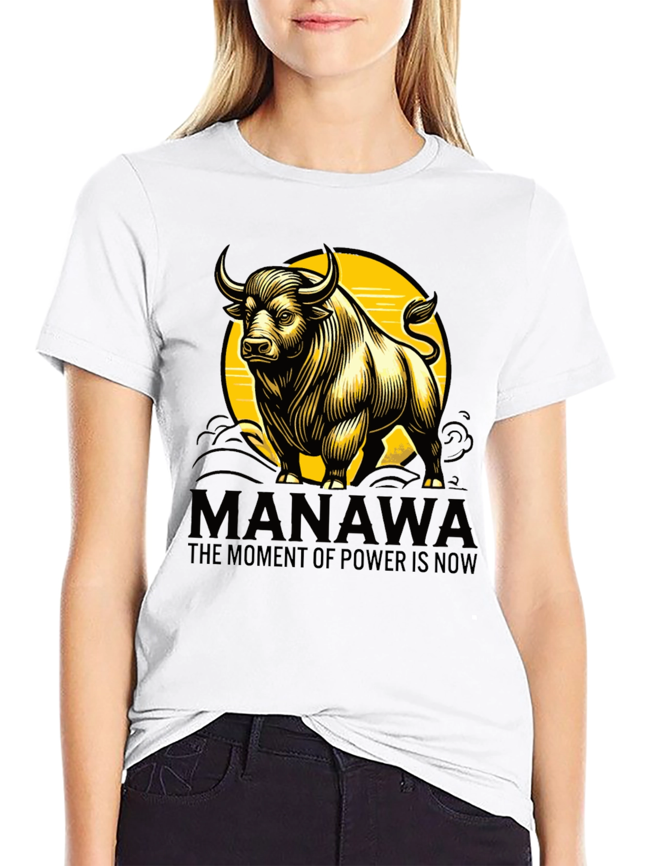 Manawa Bull Graphic T-Shirt - Power is Now