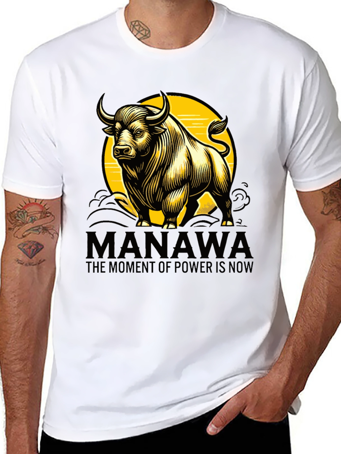 Manawa Bull Graphic T-Shirt - Power is Now