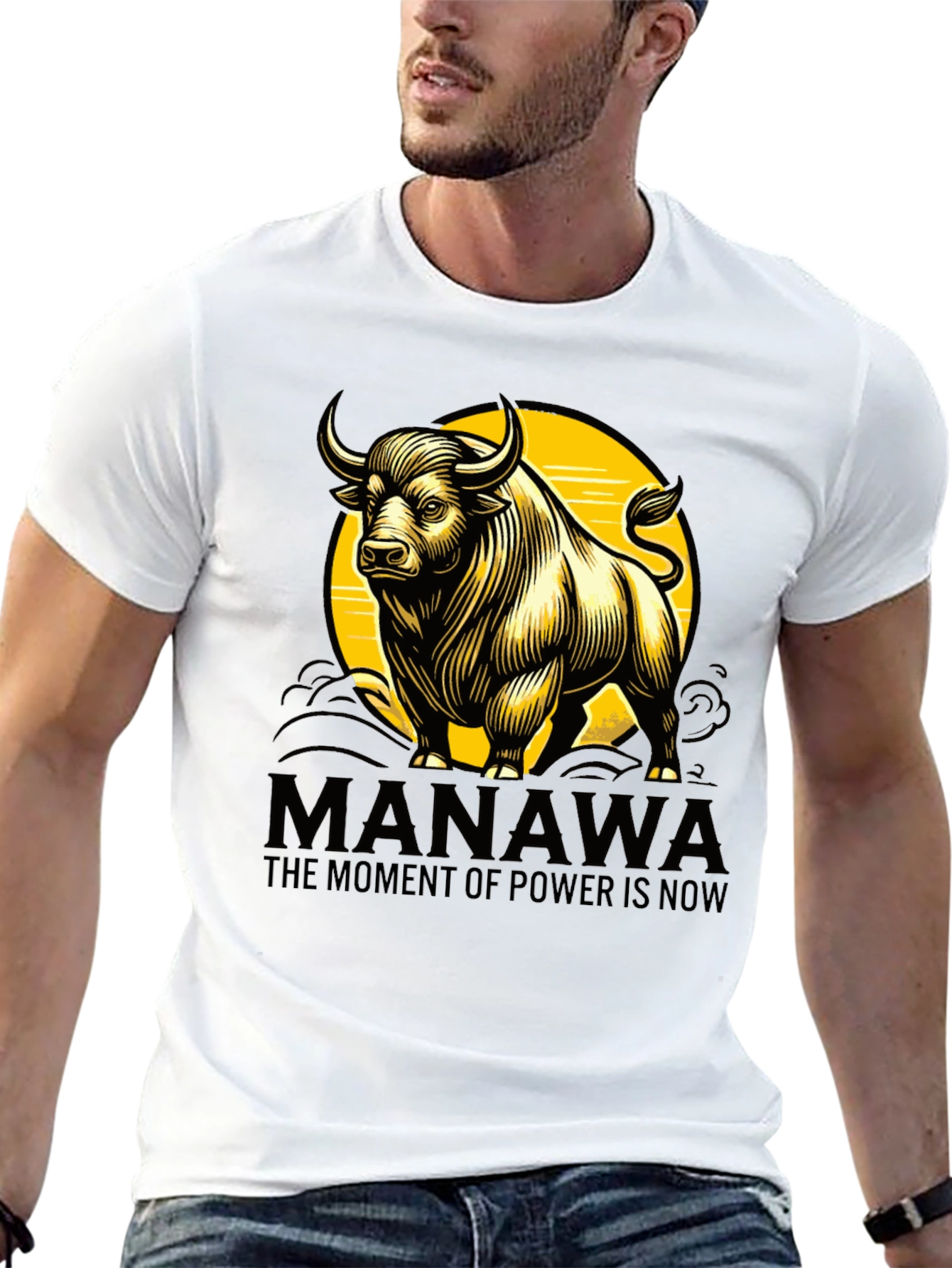 Manawa Bull Graphic T-Shirt - Power is Now