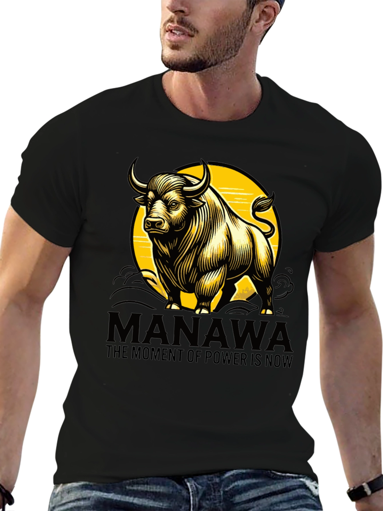 Manawa Bull Graphic T-Shirt - Power is Now