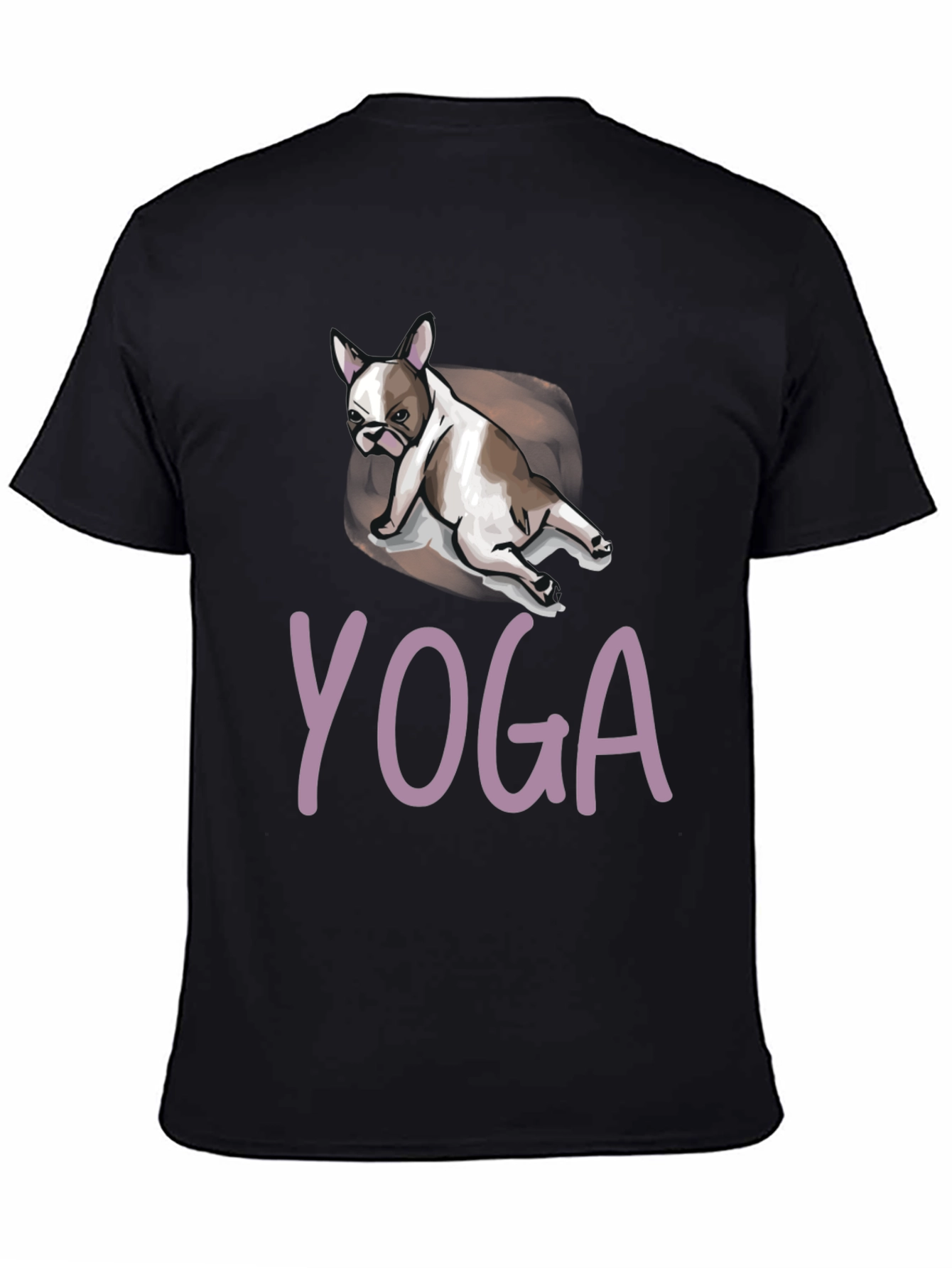 Yoga Dog Graphic Tee - Relaxed Fit Black T-Shirt