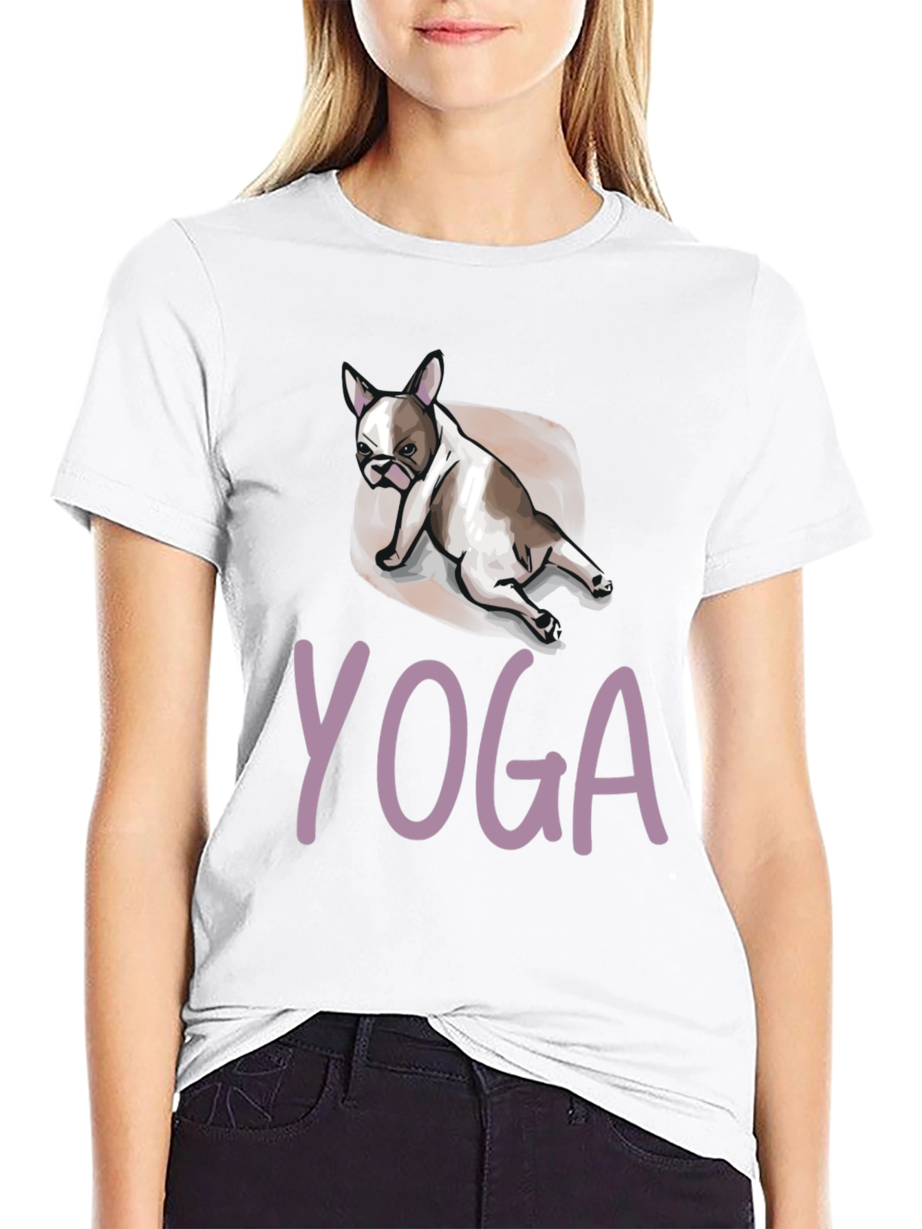 Yoga Dog Graphic Tee - Relaxed Fit Black T-Shirt