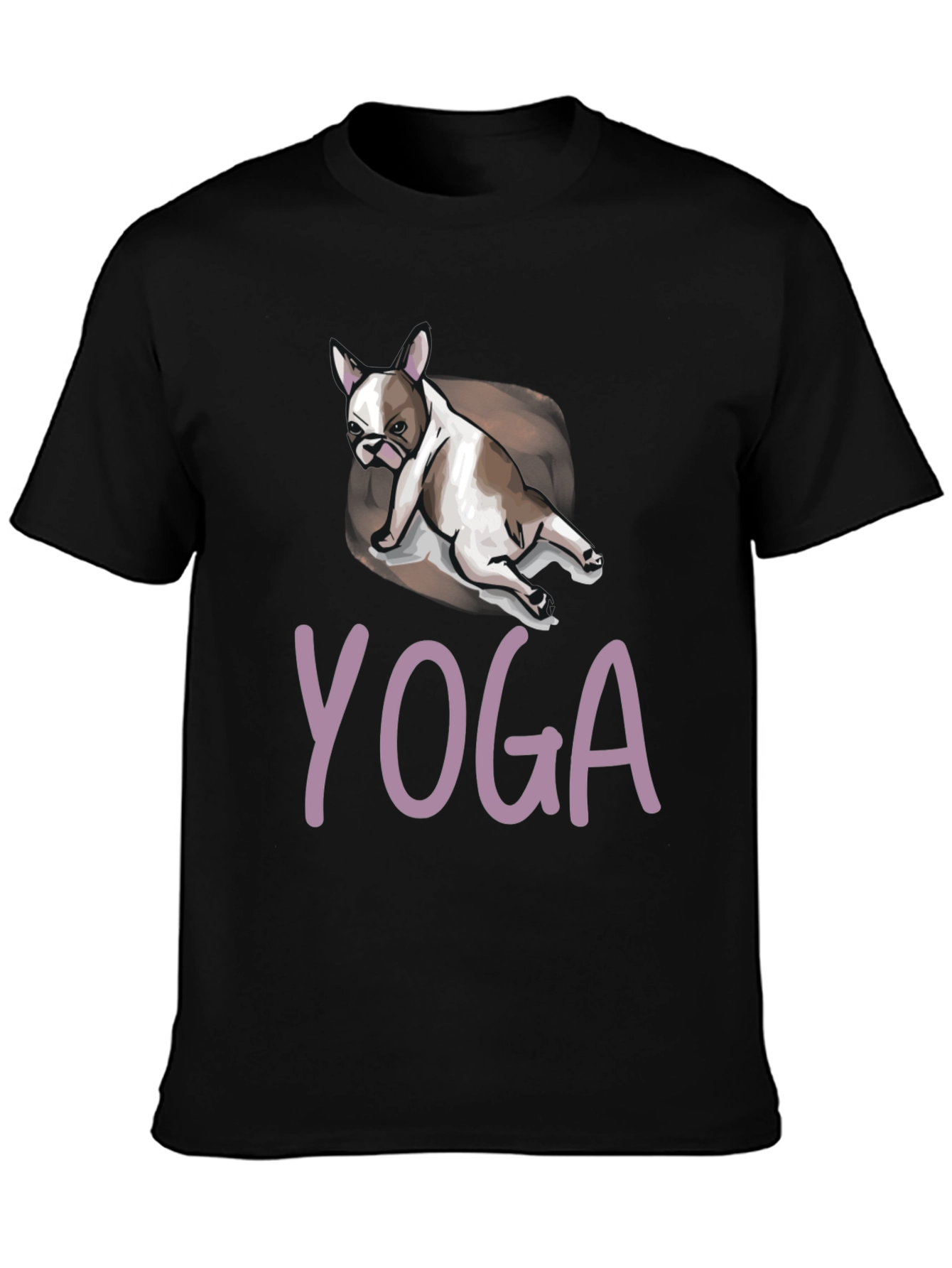 Yoga Dog Graphic Tee - Relaxed Fit Black T-Shirt