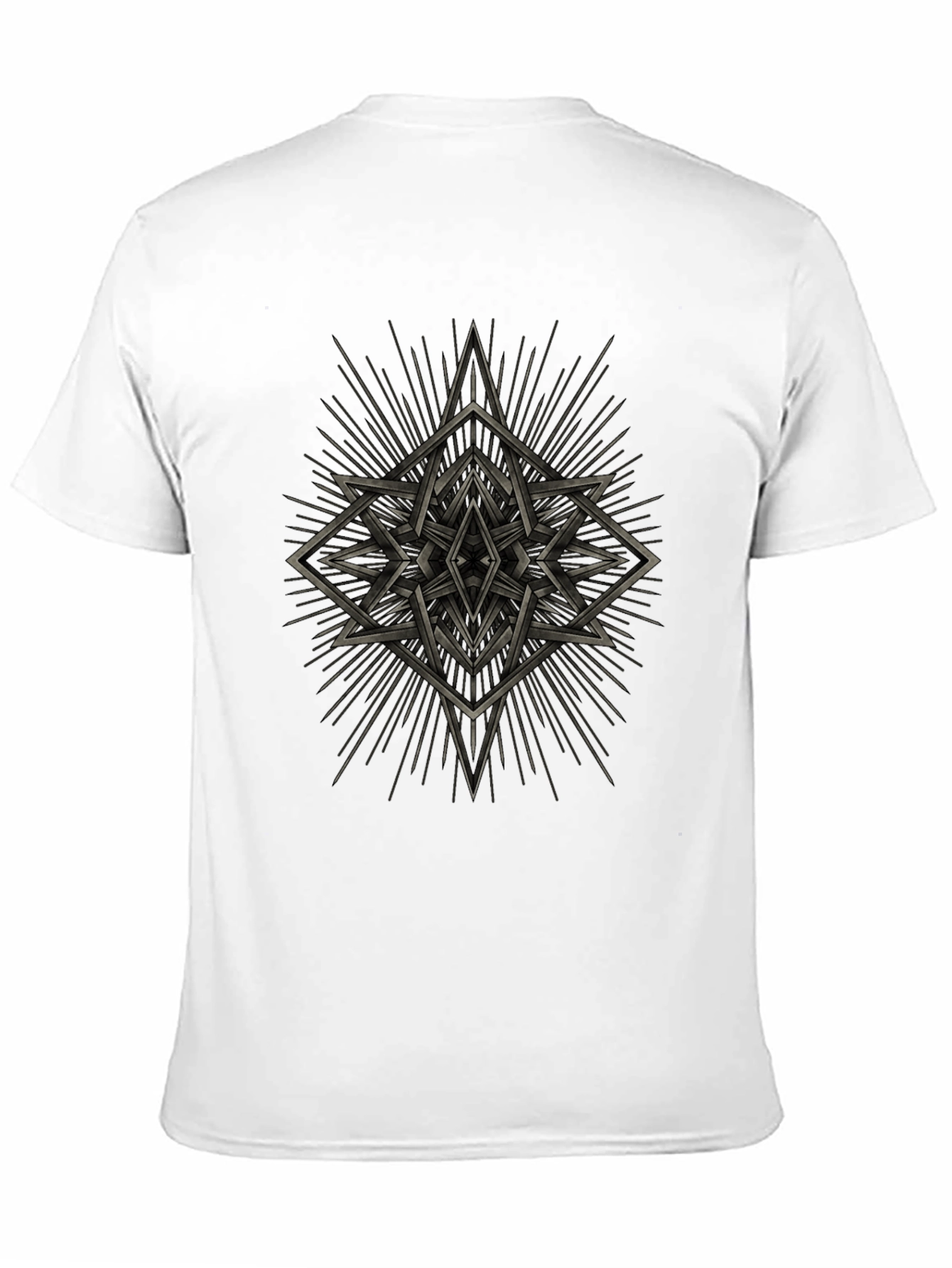 Geometric Starburst Graphic Tee - Black