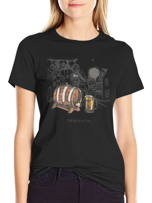 Beer Barrel Graphic Tee - Black Short Sleeve T-Shirt