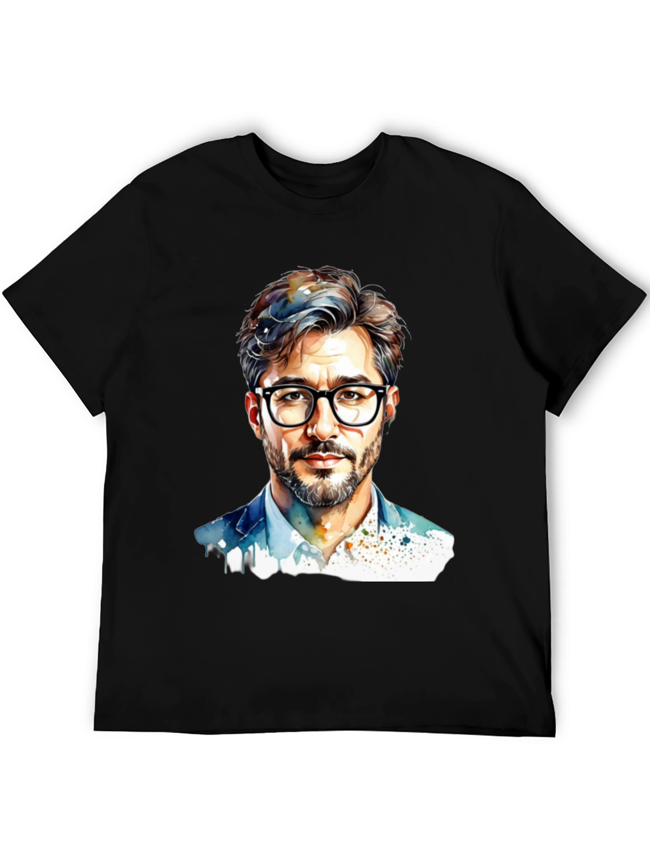 Stylish Mens Portrait Graphic Tee