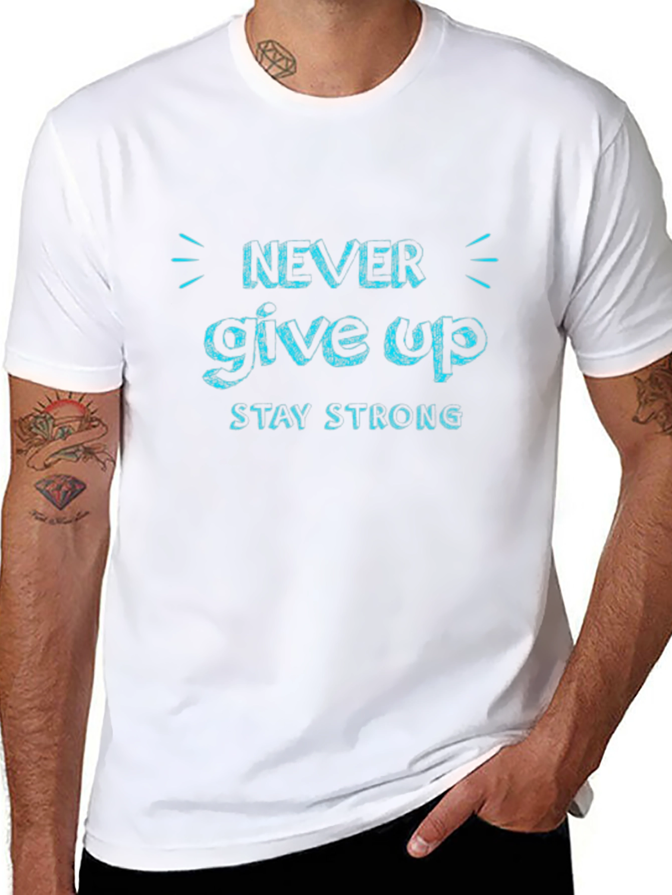Never Give Up Tee - Stay Strong Motivational T-Shirt