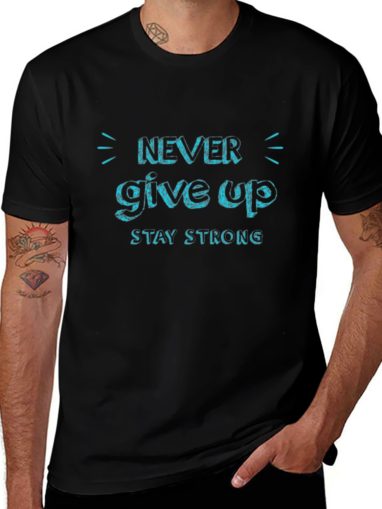 Never Give Up Tee - Stay Strong Motivational T-Shirt