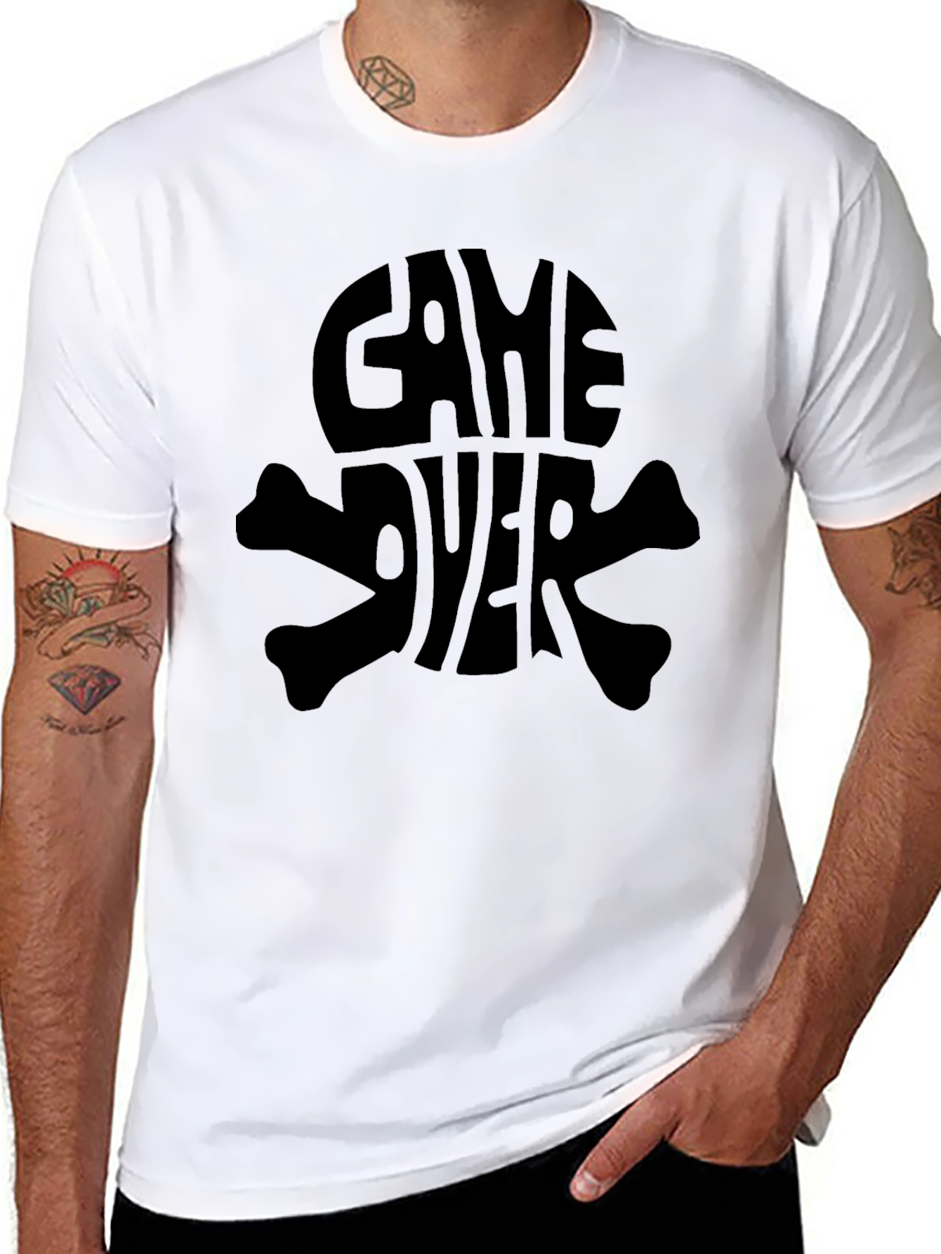 Game Over Skull T-Shirt - Gamer Graphic Tee