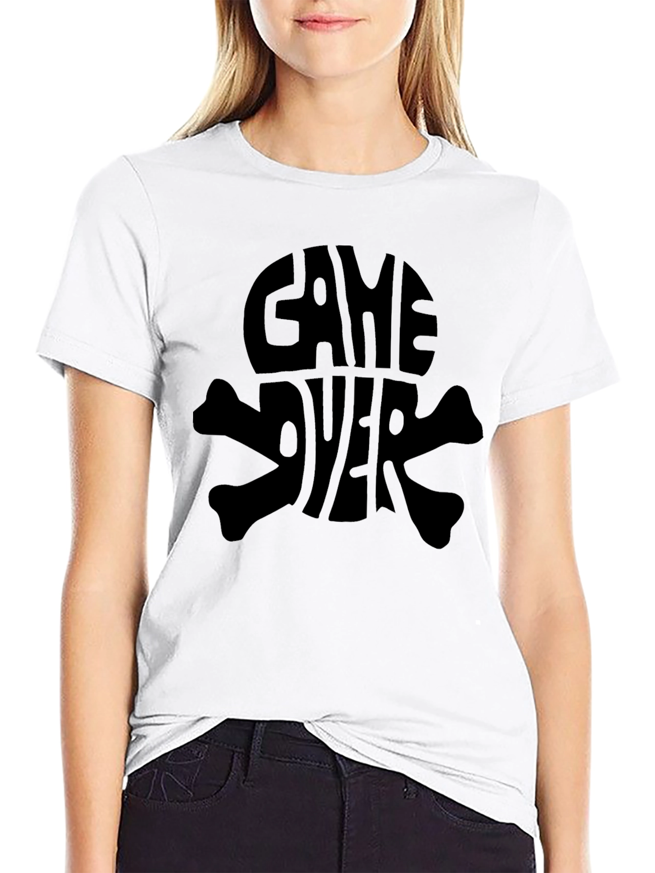 Game Over Skull T-Shirt - Gamer Graphic Tee