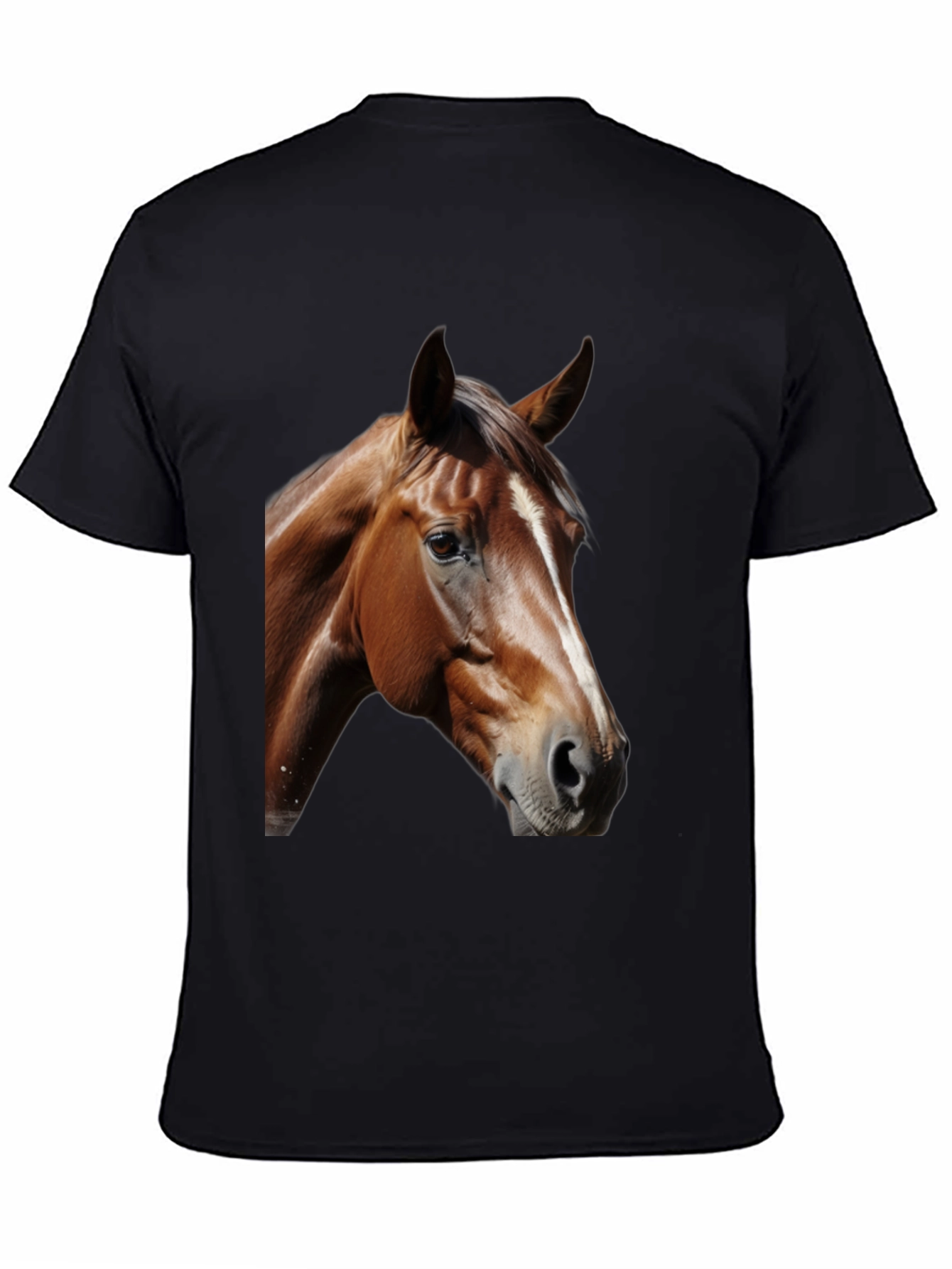 Horse Head Graphic Tee - Black Cotton T-Shirt