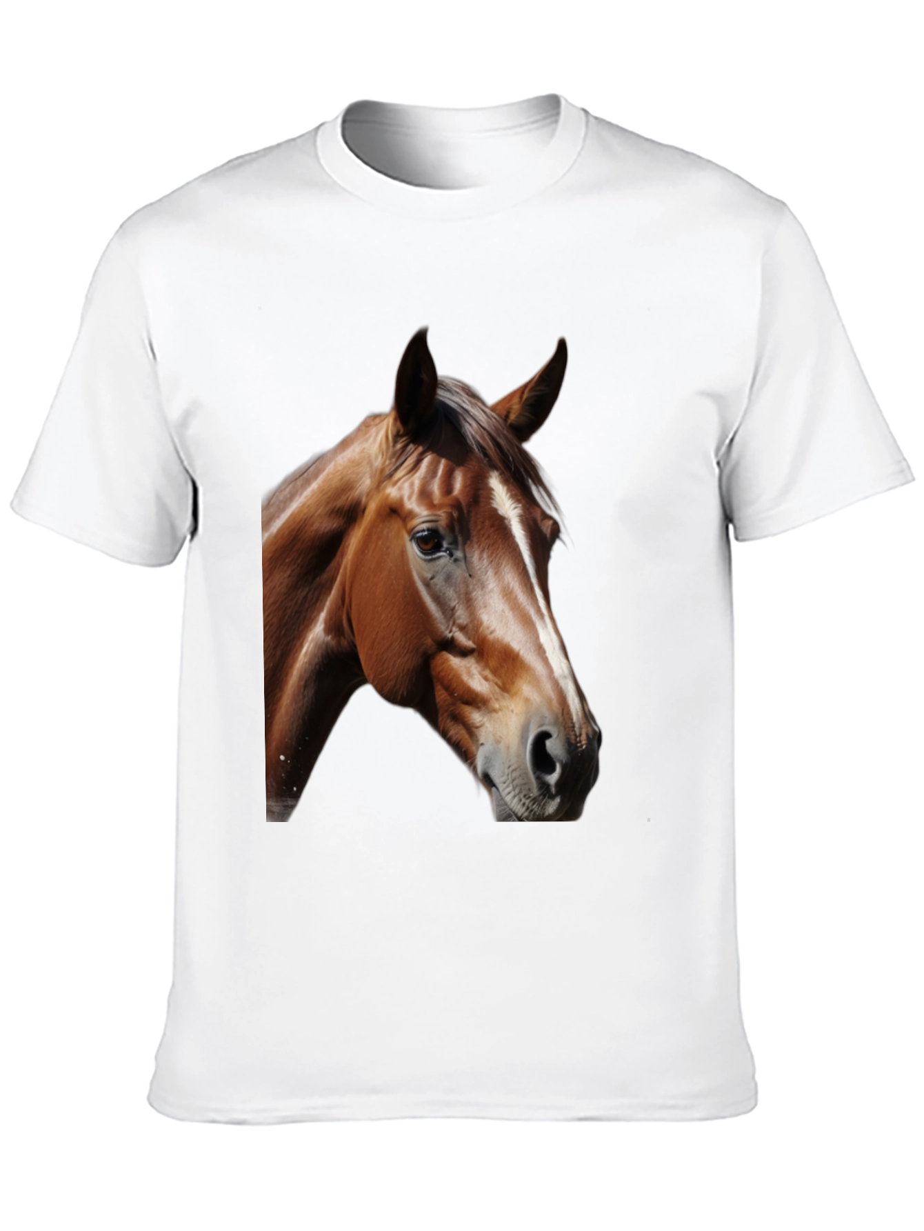 Horse Head Graphic Tee - Black Cotton T-Shirt