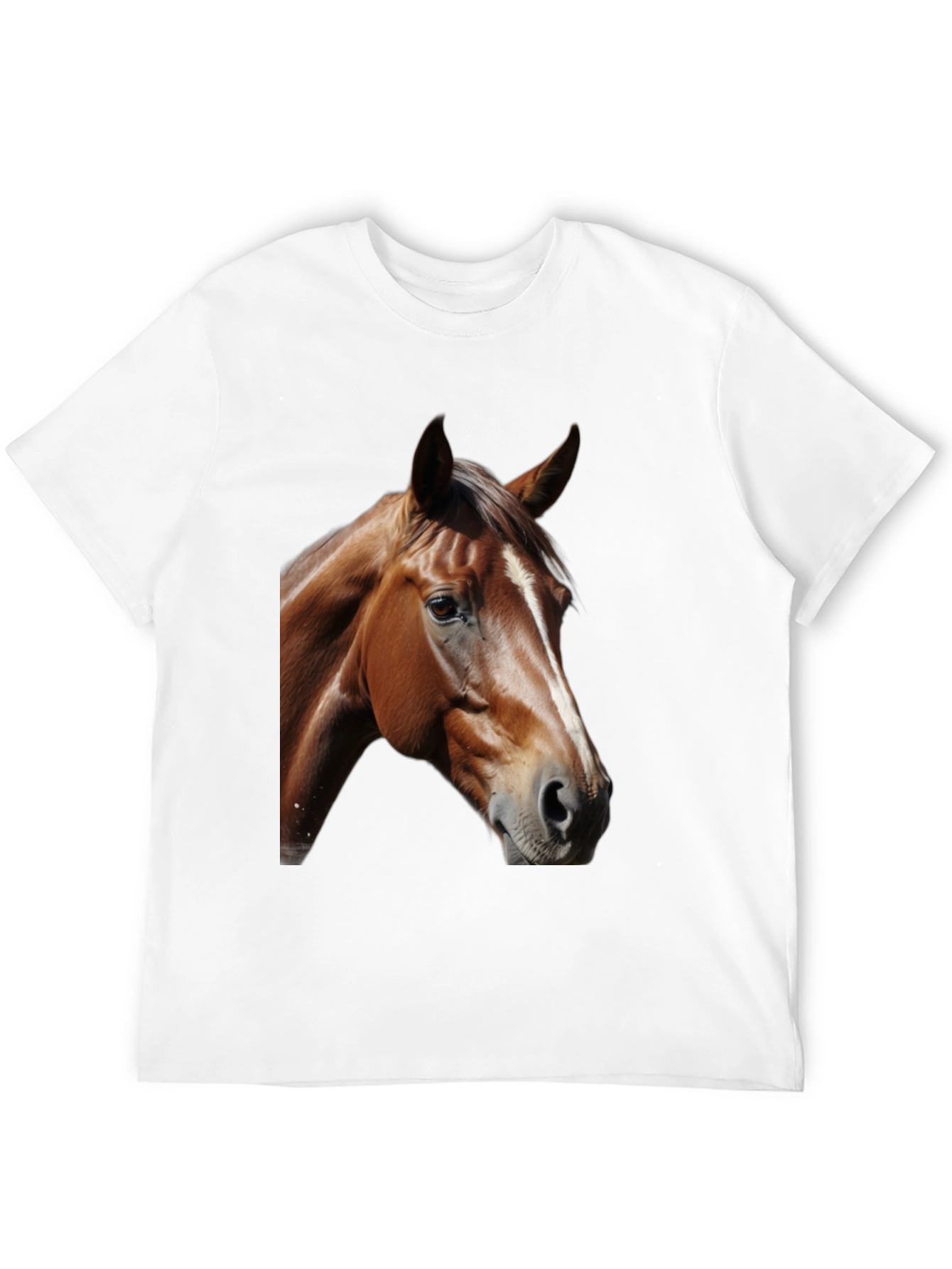 Horse Head Graphic Tee - Black Cotton T-Shirt