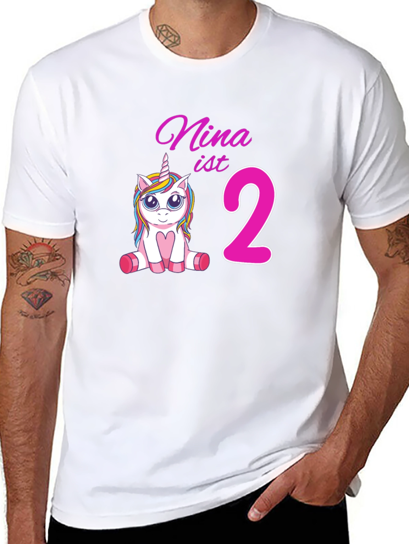 Nina is 2 Unicorn Birthday T-Shirt