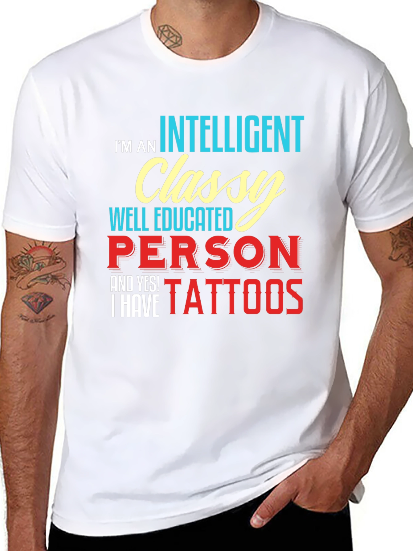 Intelligent Classy Tattooed T-Shirt