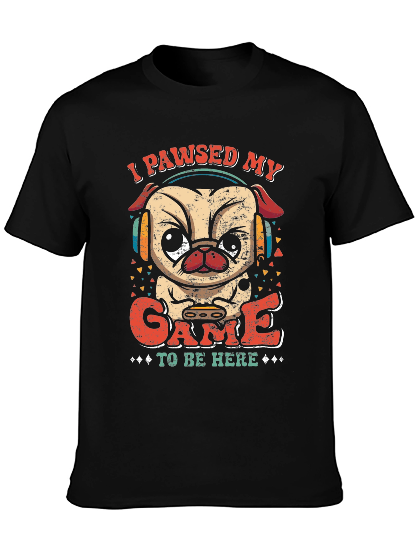 Funny Gamer Pug T-Shirt - I Paused My Game