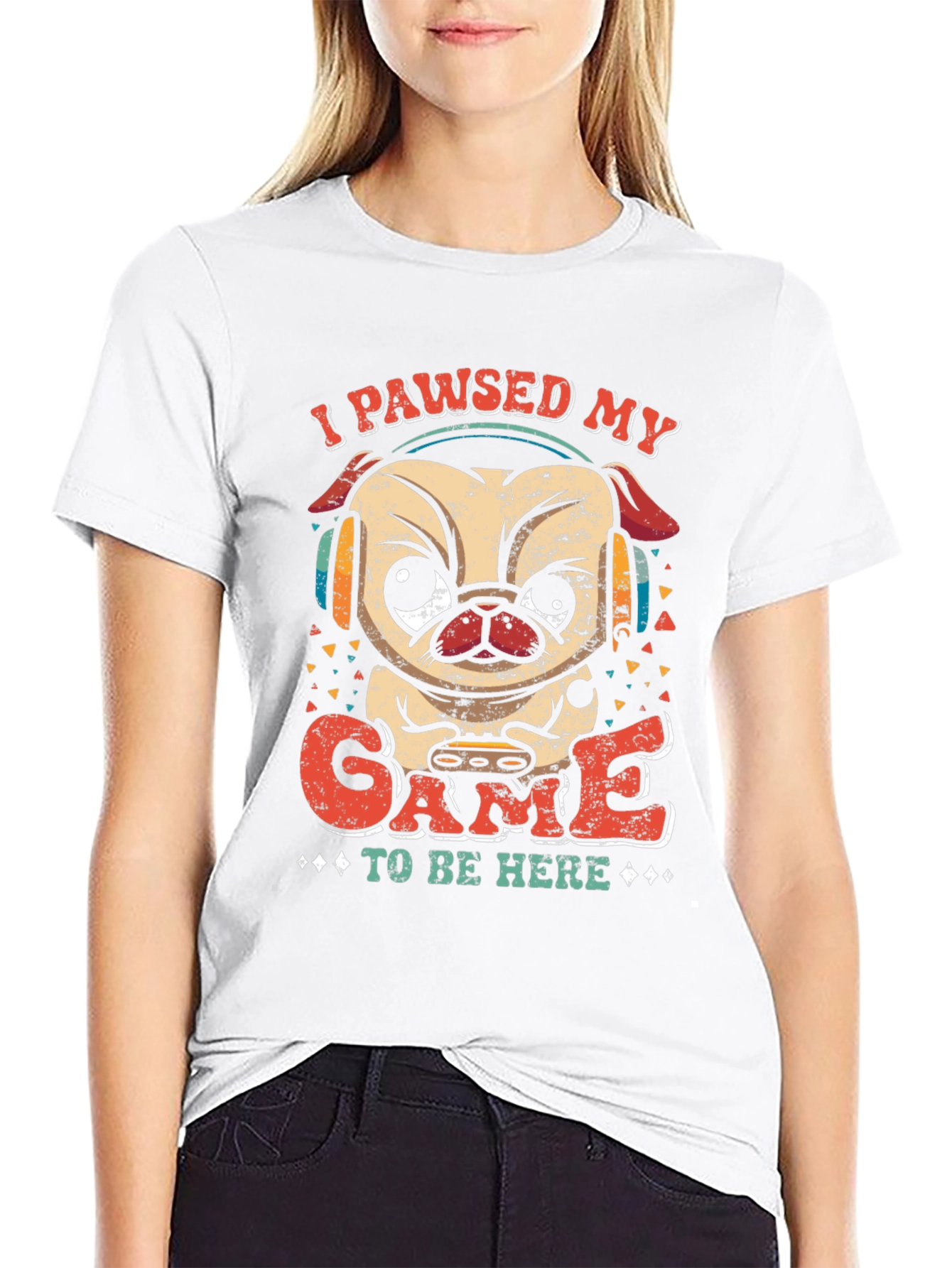 Funny Gamer Pug T-Shirt - I Paused My Game