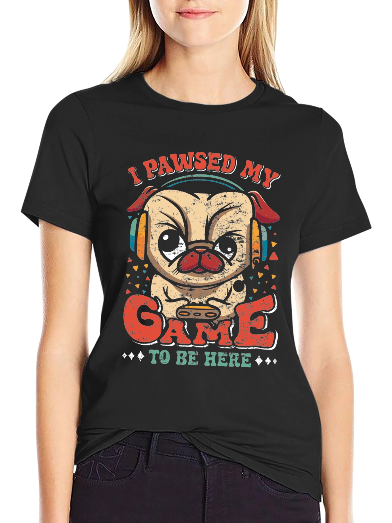 Funny Gamer Pug T-Shirt - I Paused My Game