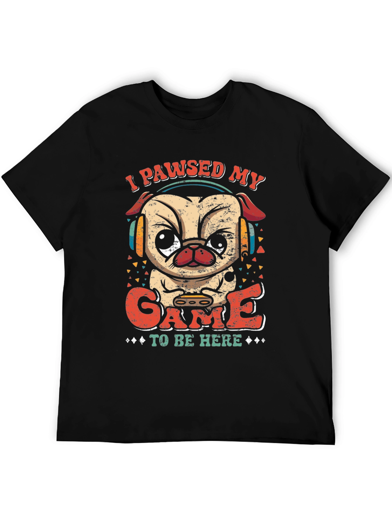 Funny Gamer Pug T-Shirt - I Paused My Game