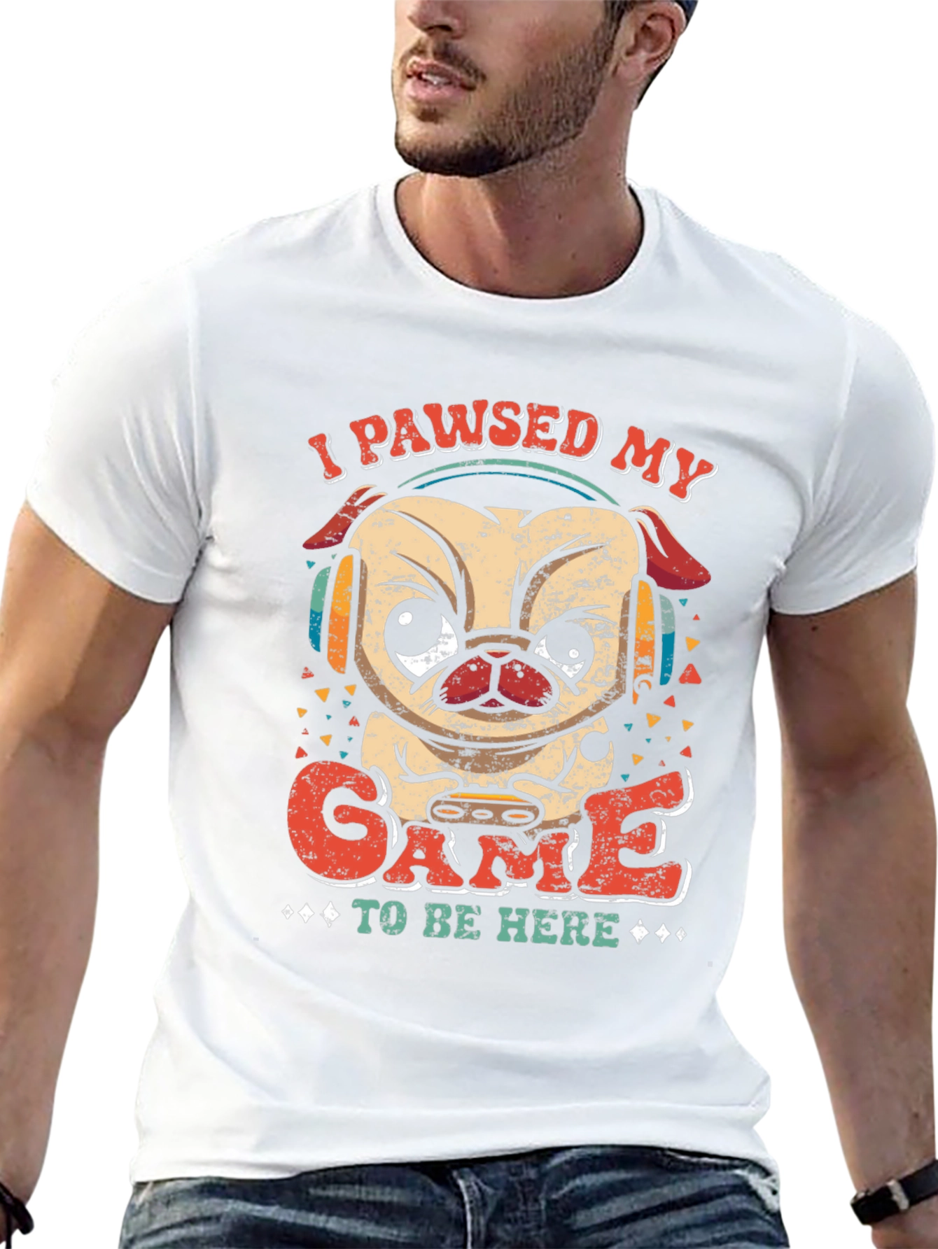 Funny Gamer Pug T-Shirt - I Paused My Game