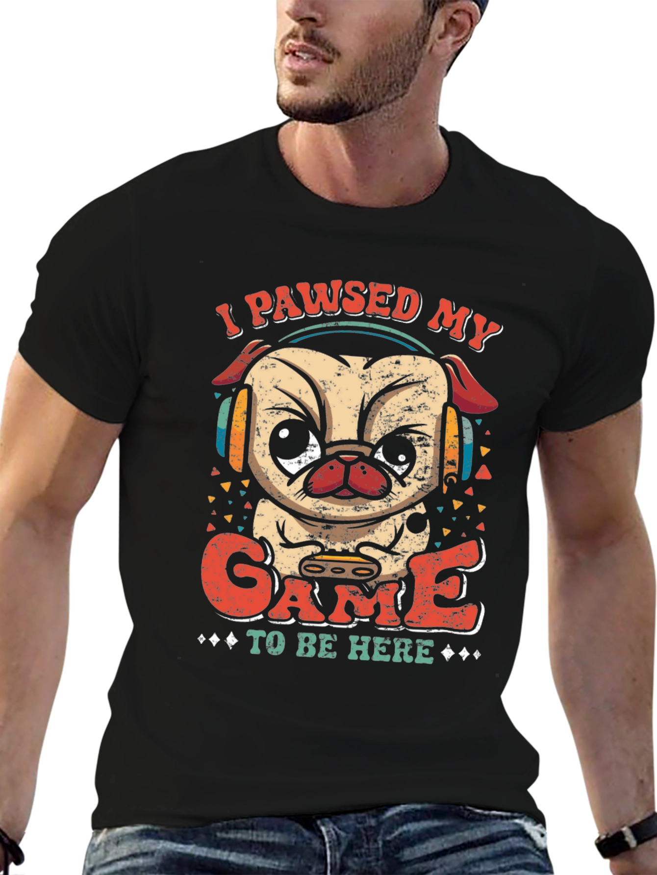 Funny Gamer Pug T-Shirt - I Paused My Game