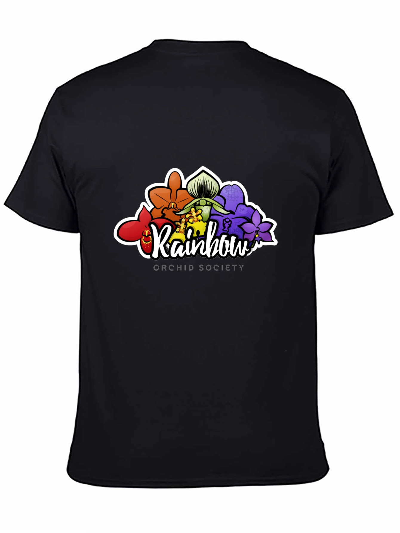 Rainbow Orchid Society Black T-Shirt