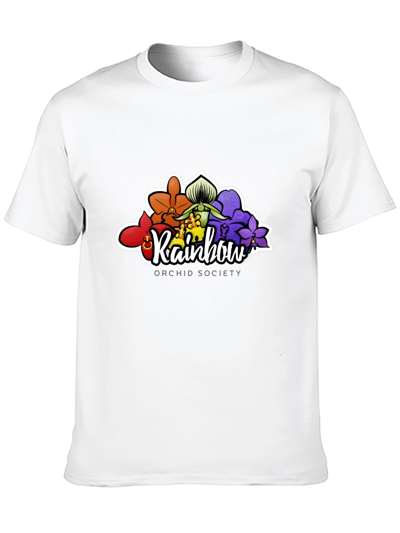 Rainbow Orchid Society Black T-Shirt